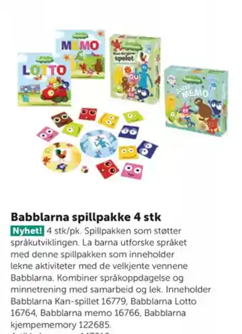 Lekolar Babblarna spillpakke 4 stk tilbud