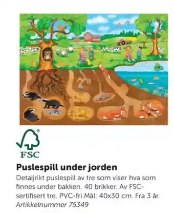 Lekolar Puslespill under jorden tilbud