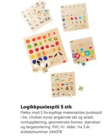 Lekolar Logikkpuslespill 5 stk tilbud