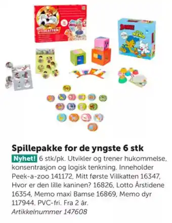 Lekolar Spillepakke for de yngste 6 stk tilbud