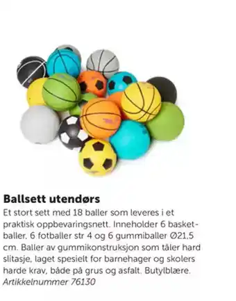 Lekolar Ballsett utendørs tilbud