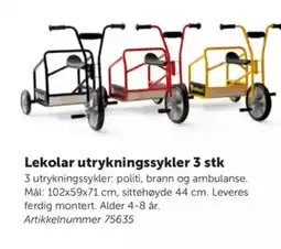 Lekolar Lekolar utrykningssykler 3 stk tilbud