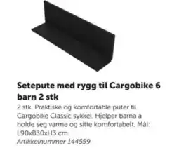 Lekolar Setepute med rygg til Cargobike 6 barn 2 stk tilbud