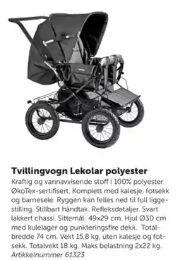 Lekolar Tvillingvogn Lekolar polyester tilbud