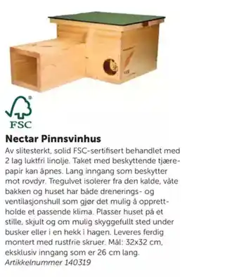 Lekolar Nectar Pinnsvinhus tilbud