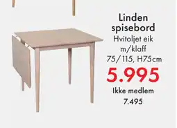 Fagmøbler Linden spisebord tilbud