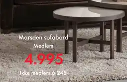 Fagmøbler Marsden. sofabord tilbud