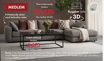 Fagmøbler Thanos hjørnesofa tilbud