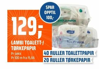 Coop Obs Lambi toalett-/ tørkepapir tilbud