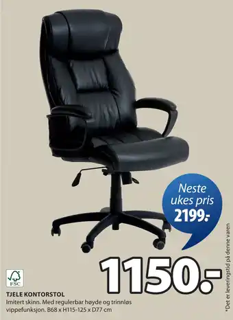 JYSK TJELE KONTORSTOL tilbud