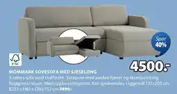 JYSK MOMMARK SOVESOFA MED SJESELONG tilbud