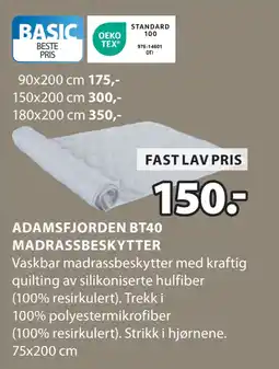 JYSK ADAMSFJORDEN BT40 MADRASSBESKYTTER tilbud