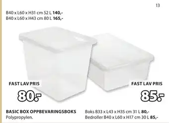 JYSK BASIC BOX OPPBEVARINGSBOKS tilbud