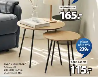 JYSK NYBO HJØRNEBORD tilbud