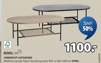JYSK HINNERUP SOFABORD tilbud