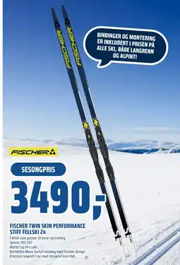 Coop Obs FISCHER TWIN SKIN PERFORMANCE STIFF FELLSKI 24 tilbud