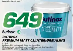 Coop Byggmix BUTINOX PREMIUM MATT 03/INTERIØRMALING tilbud