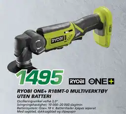 Coop Byggmix RYOBI ONE+ R18MT-0 MULTIVERKTØY UTEN BATTERI tilbud