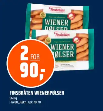 Coop Obs FINSBRÅTEN WIENERPØLSER tilbud