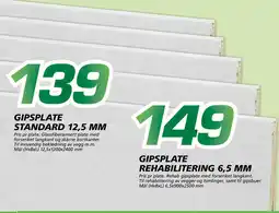 Coop Byggmix GIPSPLATE STANDARD 12,5 MM tilbud