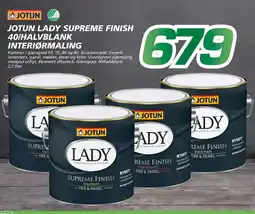 Coop Byggmix JOTUN LADY SUPREME FINISH 40/HALVBLANK INTERIØRMALING tilbud