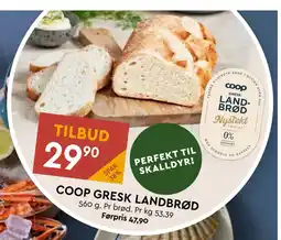 Coop Mega COOP GRESK LANDBRØD tilbud