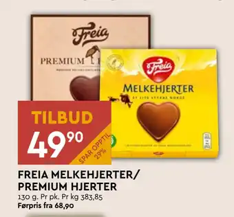 Coop Mega FREIA MELKEHJERTER/ PREMIUM HJERTER tilbud