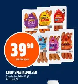 Coop Obs COOP SPESIALPØLSER tilbud