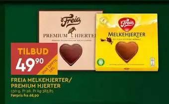 Coop Mega FREIA MELKEHJERTER/ PREMIUM HJERTER tilbud