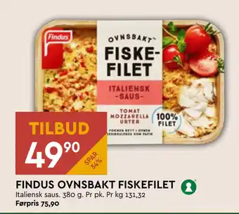 Coop Mega FINDUS OVNSBAKT FISKEFILET tilbud