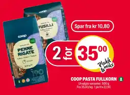 Coop Extra COOP PASTA FULLKORN tilbud