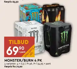 Coop Mega MONSTER/BURN 4 PK tilbud