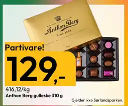 Gigaboks Anthon Berg gulleske 310 g tilbud