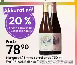 Gigaboks Margaret / Emma sprudlande 750 ml tilbud