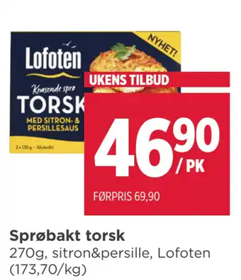 Meny Sprøbakt torsk tilbud