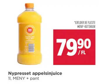 Meny Nypresset appelsinjuice tilbud