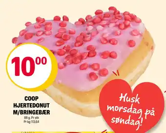 Coop Extra COOP HJERTEDONUT M/BRINGEBÆR tilbud