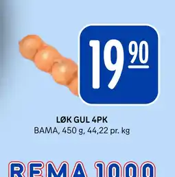 Rema 1000 LØK GUL 4PK tilbud