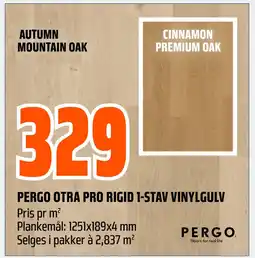 Obs Bygg PERGO OTRA PRO RIGID 1-STAV VINYLGULV tilbud