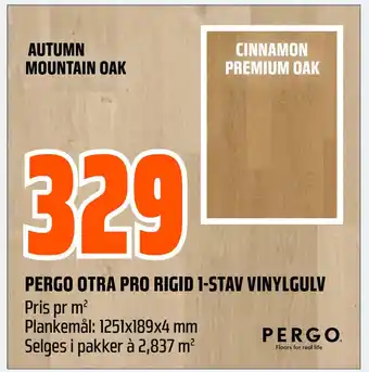 Obs Bygg PERGO OTRA PRO RIGID 1-STAV VINYLGULV tilbud