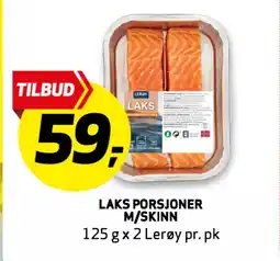 Bunnpris LAKS PORSJONER M/SKINN tilbud