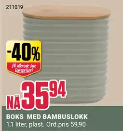 Europris BOKS MED BAMBUSLOKK tilbud