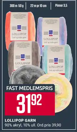 Europris LOLLIPOP GARN tilbud