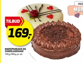 Bunnpris MARSIPANKAKE OG SJOKOLADEKAKE tilbud