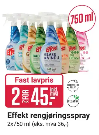 Europris Effekt rengjøringsspray tilbud