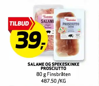 Bunnpris SALAME OG SPEKESKINKE PROSCIUTTO tilbud