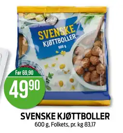 Kiwi SVENSKE KJØTTBOLLER tilbud