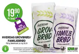 Kiwi HVERDAG GROVBRØD/ FAMILIEBRØD tilbud