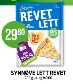 Kiwi SYNNØVE LETT REVET tilbud