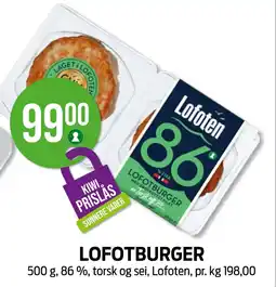 Kiwi LOFOTBURGER tilbud